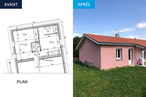 Projet d'extension réussi d'une maison